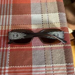 CHANEL Brown Sunglasses with Crystal Details